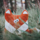 Fox Hand Knit Pillow