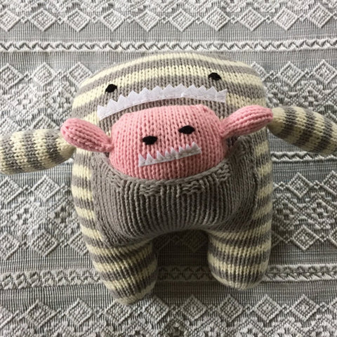 Lola and Lily Hand Knit Monster