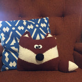 Fox Hand Knit Pillow